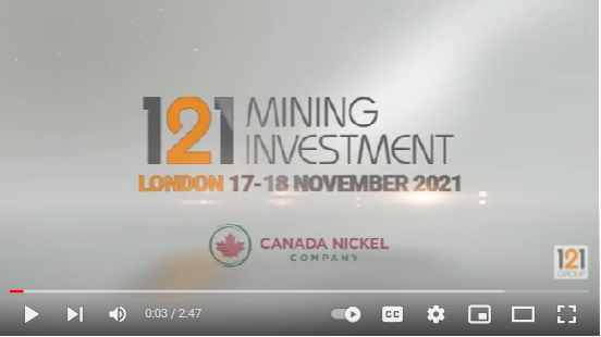 Interview: Mark Selby, Canada Nickel Company – 121 Mining Investment London November 2021