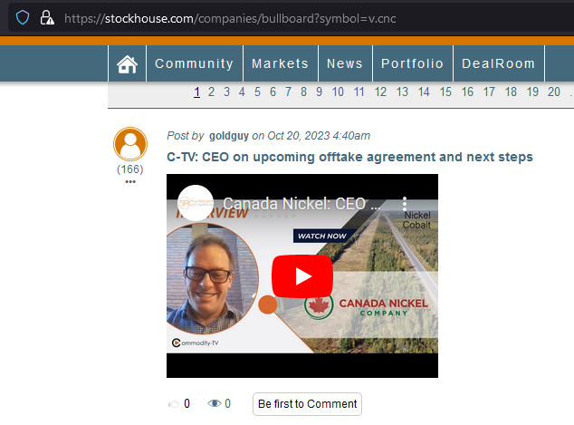 Commodity TV: Canada Nickel – CEO Insight on Upcoming Offtake Agreement and Next Steps Towards Construction