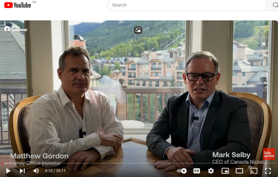 Crux Investor: Canada Nickel (TSXV:CNC) – Pioneering NA’s Nickel Future with Innovative Financing and ESG Focus