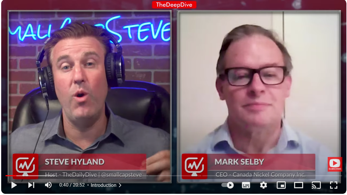 The Deep Dive: Canada’s Largest Nickel Operation & Carbon Storage Facility by 2027, Mark Selby – Canada Nickel