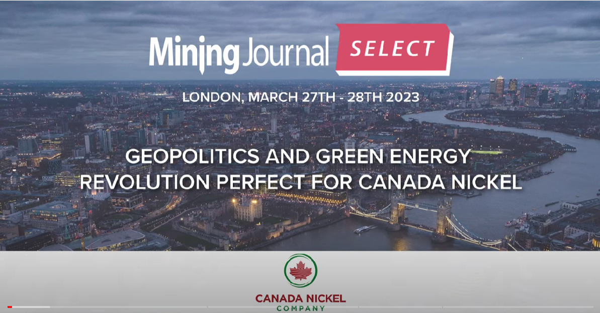 Mining Journal: Geopolitics and green energy revolution perfect for Canada Nickel