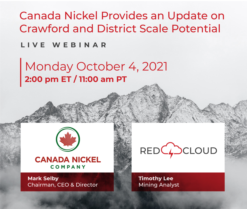 Canada Nickel Provides an Update on Crawford District Scale Potential