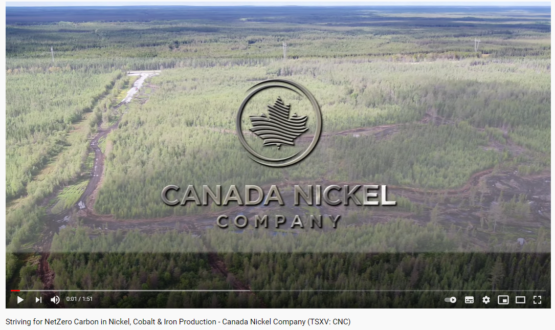 Striving for NetZero Carbon in Nickel, Cobalt & Iron Production – Canada Nickel Company (TSXV: CNC)