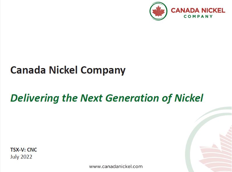 Canada Nickel Company Inc. (OTCQX: CNIKF | TSX-V: CNC): Virtual Investor Conferences